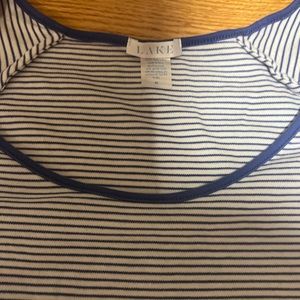 Lake long/long Pima pajama set size M blue stripe